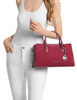 Michael Michael Kors Arden Medium Signature Logo Top-Zip Satchel Maroon