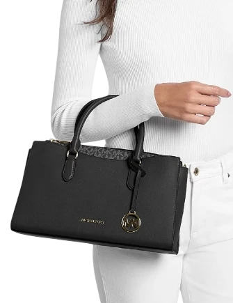 Michael Michael Kors Arden Medium Top-Zip Satchel Black