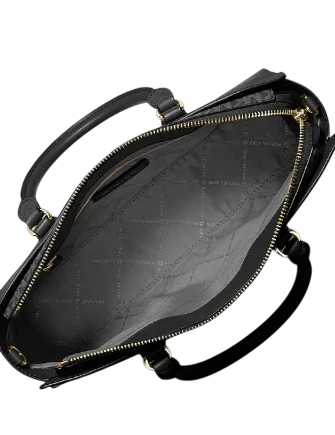 Michael Michael Kors Arden Medium Top-Zip Satchel Black