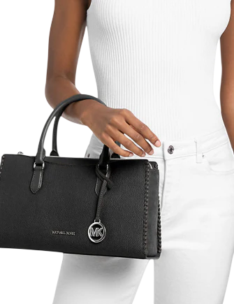 Michael Michael Kors Arden Medium Top-Zip Satchel Black