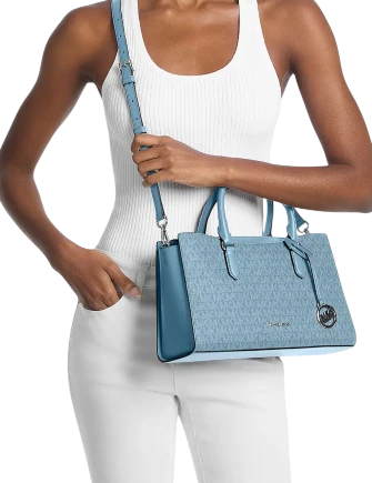 Michael Michael Kors Arden Medium Top-Zip Satchel Denim
