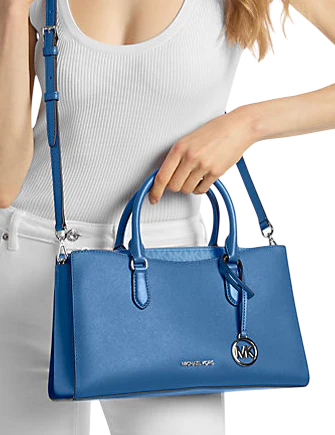Michael Michael Kors Arden Medium Top-Zip Satchel Galaxy Blue