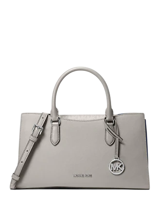 Michael Michael Kors Arden Medium Top-Zip Satchel Pearl Grey