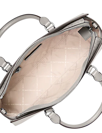 Michael Michael Kors Arden Medium Top-Zip Satchel Pearl Grey