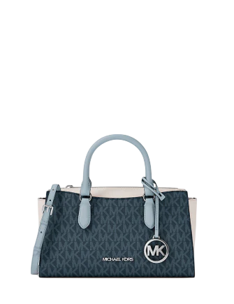 Michael Michael Kors Arden Small Color-Block Signature Logo Messenger Bag Admiral