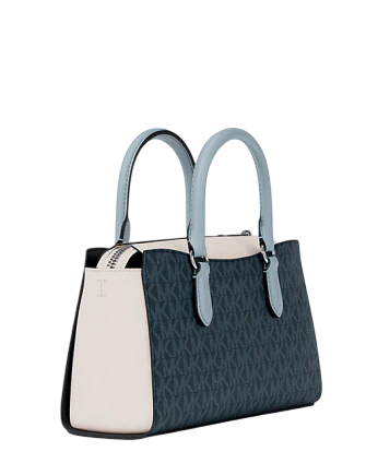 Michael Michael Kors Arden Small Color-Block Signature Logo Messenger Bag Admiral