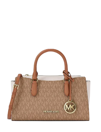 Michael Michael Kors Arden Small Color-Block Signature Logo Messenger Bag Camel