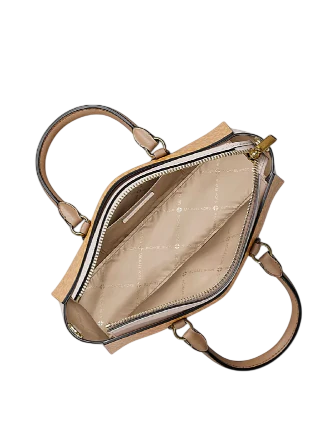 Michael Michael Kors Arden Small Color-Block Signature Logo Messenger Bag  Honeywheat 
