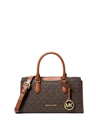 Michael Michael Kors Arden Small Signature Logo Messenger Bag Brown
