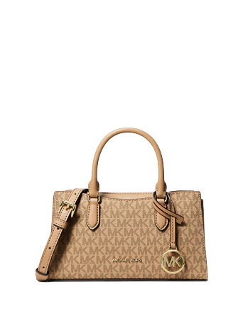 Michael Michael Kors Arden Small Signature Logo Messenger Bag Camel