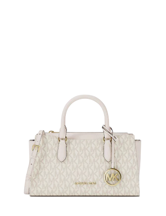 Michael Michael Kors Arden Small Signature Logo Messenger Bag  Light Cream 