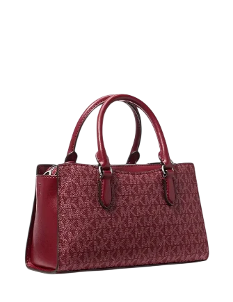 Michael Michael Kors Arden Small Signature Logo Messenger Bag Maroon