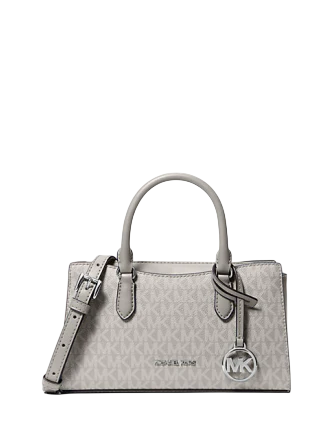 Michael Michael Kors Arden Small Signature Logo Messenger Bag Pearl Grey