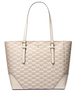 Michael Michael Kors Aria Large Signature Logo Jacquard Tote Bag Light Cream