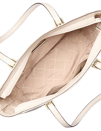 Michael Michael Kors Aria Large Signature Logo Jacquard Tote Bag Light Cream