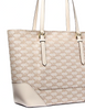 Michael Michael Kors Aria Large Signature Logo Jacquard Tote Bag Light Cream