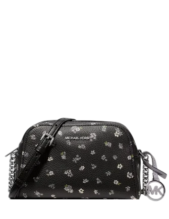 Michael Michael Kors Ashton Extra-Small Floral Printed Camera Crossbody Bag Black