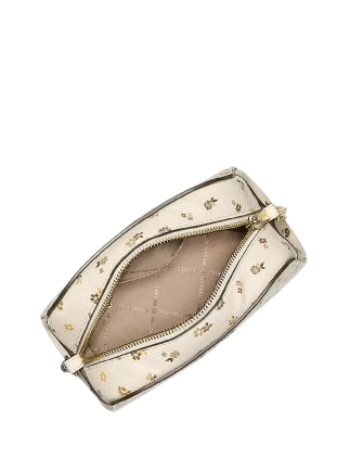 Michael Michael Kors Ashton Extra-Small Floral Printed Camera Crossbody Bag Light Cream