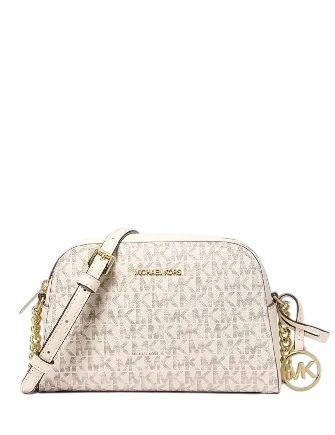 Michael Michael Kors Ashton Extra-Small Signature Logo Camera Crossbody Bag Light Cream