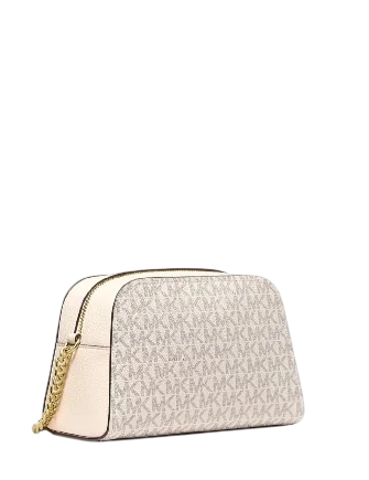 Michael Michael Kors Ashton Extra-Small Signature Logo Camera Crossbody Bag Light Cream