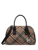 Michael Michael Kors Ashton Small Plaid Print Wool Blend Messenger Bag Black
