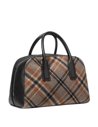 Michael Michael Kors Ashton Small Plaid Print Wool Blend Messenger Bag Black