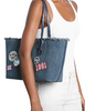Michael Michael Kors Avalon Medium Embellished Denim Convertible Tote Bag Washed Denim