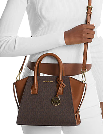 Michael Michael Kors Avril Small Logo and Leather Satchel