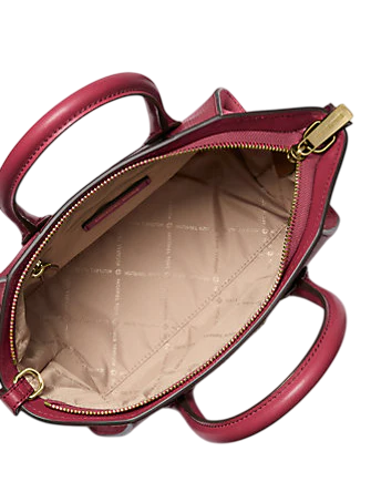 Michael Michael Kors Avril Small Pebbled Leather Satchel Cherry