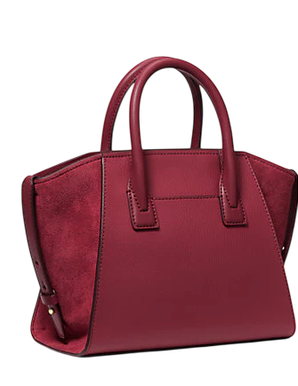 Michael Michael Kors Avril Small Pebbled Leather Satchel Cherry