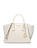 Michael Michael Kors Avril Small Pebbled Leather Satchel Light Cream 