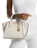 Michael Michael Kors Avril Small Pebbled Leather Satchel Light Cream 