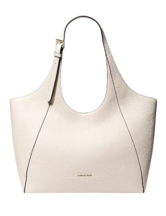Michael Michael Kors Bernie Large Pebbled Leather Tote Bag Light Cream