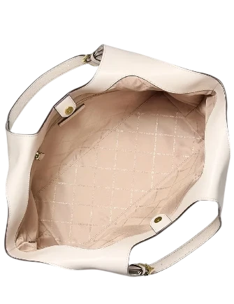 Michael Michael Kors Bernie Large Pebbled Leather Tote Bag Light Cream