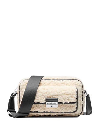 Michael Michael Kors Bradshaw Extra-Small Faux Shearling Camera Crossbody Bag Black