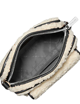 Michael Michael Kors Bradshaw Extra-Small Faux Shearling Camera Crossbody Bag Black