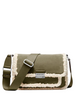 Michael Michael Kors Bradshaw Medium Suede and Faux Shearling Messenger Bag Olive