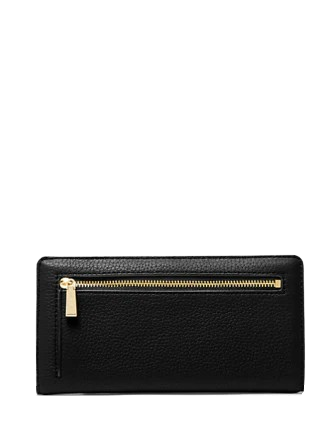 Michael Michael Kors Bryant Large Pebbled Leather Snap-Front Wallet Black