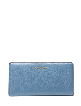 Michael Michael Kors Bryant Large Pebbled Leather Snap-Front Wallet French Blue