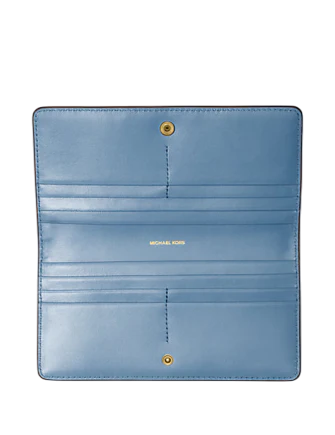 Michael Michael Kors Bryant Large Pebbled Leather Snap-Front Wallet French Blue