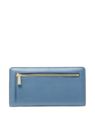 Michael Michael Kors Bryant Large Pebbled Leather Snap-Front Wallet French Blue
