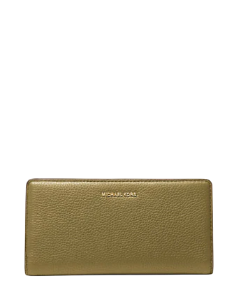 Michael Michael Kors Bryant Large Pebbled Leather Snap-Front Wallet Pistachio