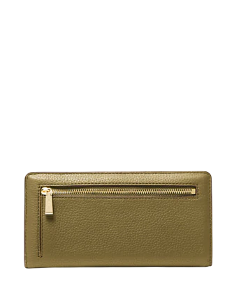 Michael Michael Kors Bryant Large Pebbled Leather Snap-Front Wallet Pistachio