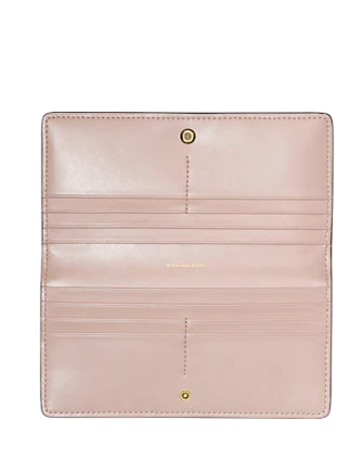 Michael Michael Kors Bryant Large Pebbled Leather Snap-Front Wallet Soft Pink