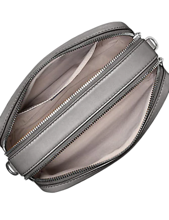 Michael Michael Kors Bryant Medium Burnished Leather Camera Crossbody Bag Storm