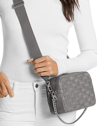 Michael Michael Kors Bryant Medium Burnished Leather Camera Crossbody Bag Storm