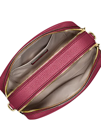 Michael Michael Kors Bryant Medium Pebbled Leather Camera Crossbody Bag Mulberry