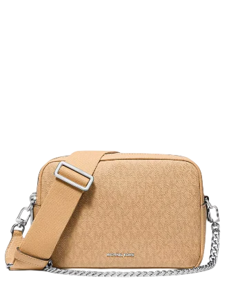 Michael Michael Kors Bryant Medium Signature Logo Camera Crossbody Bag Peanut