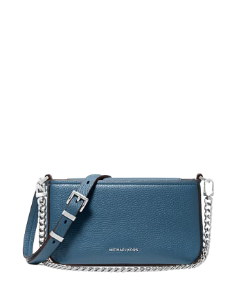 Michael Michael Kors Bryant Small Pebbled Leather Convertible Pochette Dark Chambray