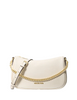 Michael Michael Kors Carmela Medium Pebbled Leather Convertible Crossbody Bag Light Cream